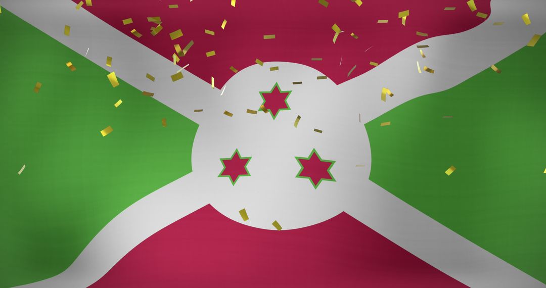 Burst of Confetti Over Vibrant Burundi Flag for Celebrations - Free Images, Stock Photos and Pictures on Pikwizard.com