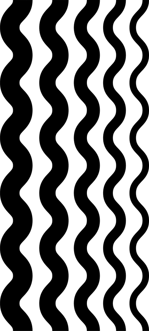 Abstract Black Wavy Stripes Transparent Background Minimalist Design