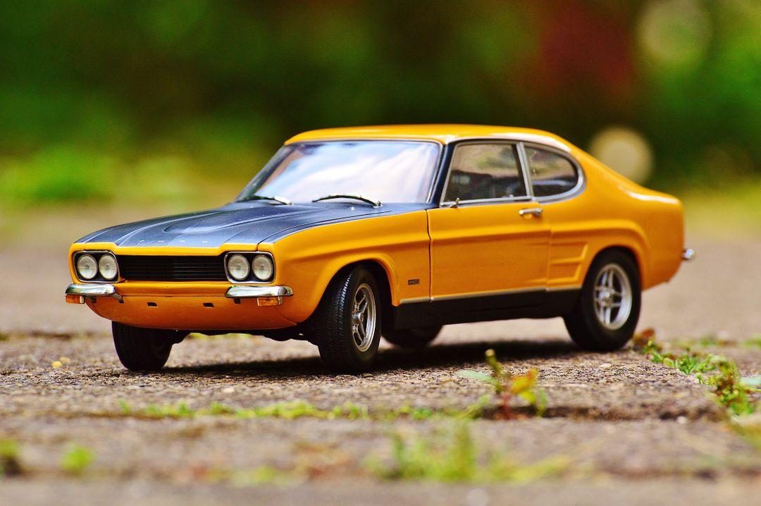 Yellow and Black Muscle Car in Tilt Shift Photography - Free Images, Stock Photos and Pictures on Pikwizard.com