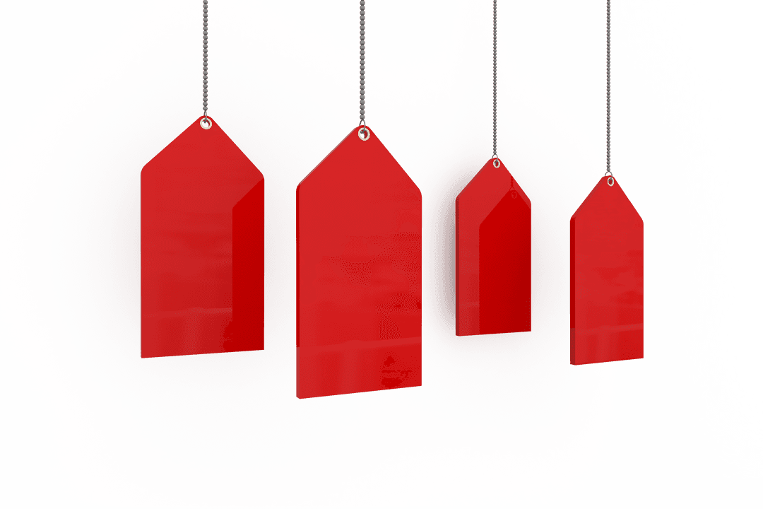 Red Labels with Transparent Background for Retail and Advertising