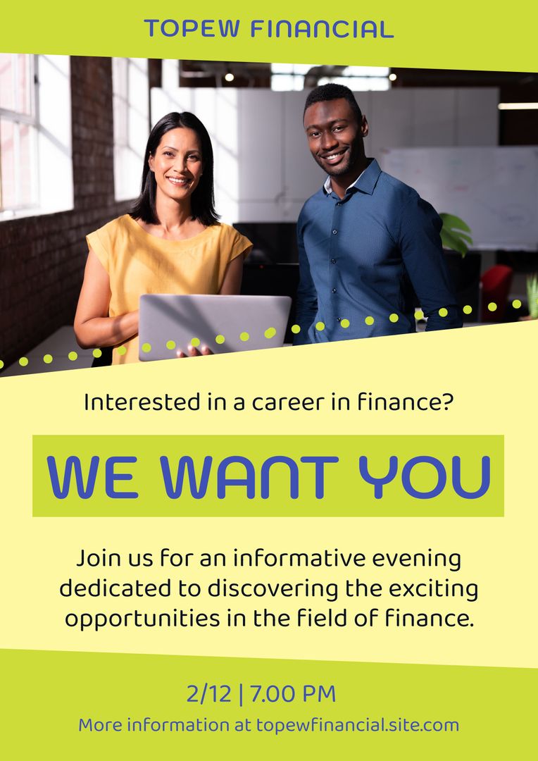 Diverse Professionals Inviting Careers in Finance