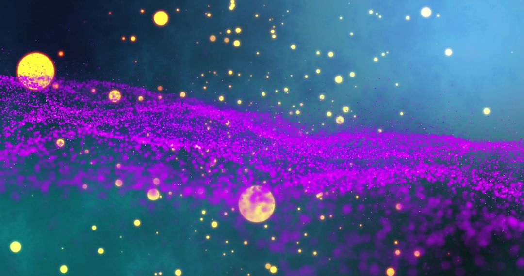 Futuristic Purple Waves with Glowing Particles