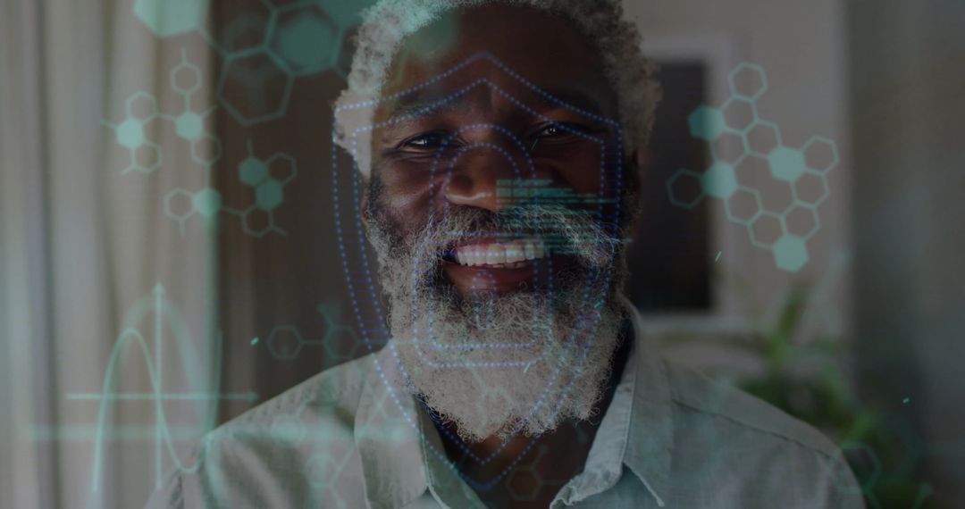 Senior African American Man Connecting with Digital Interface