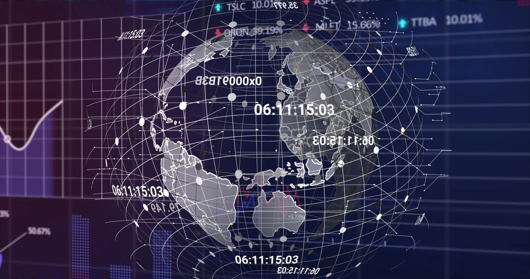 digital globe with data visualization and blockchain elements - Free Images, Stock Photos and Pictures on Pikwizard.com