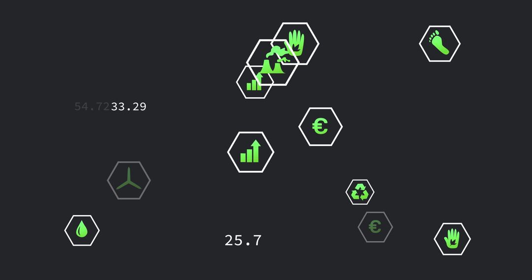Digital Eco Icons Integrating Business Data Interface