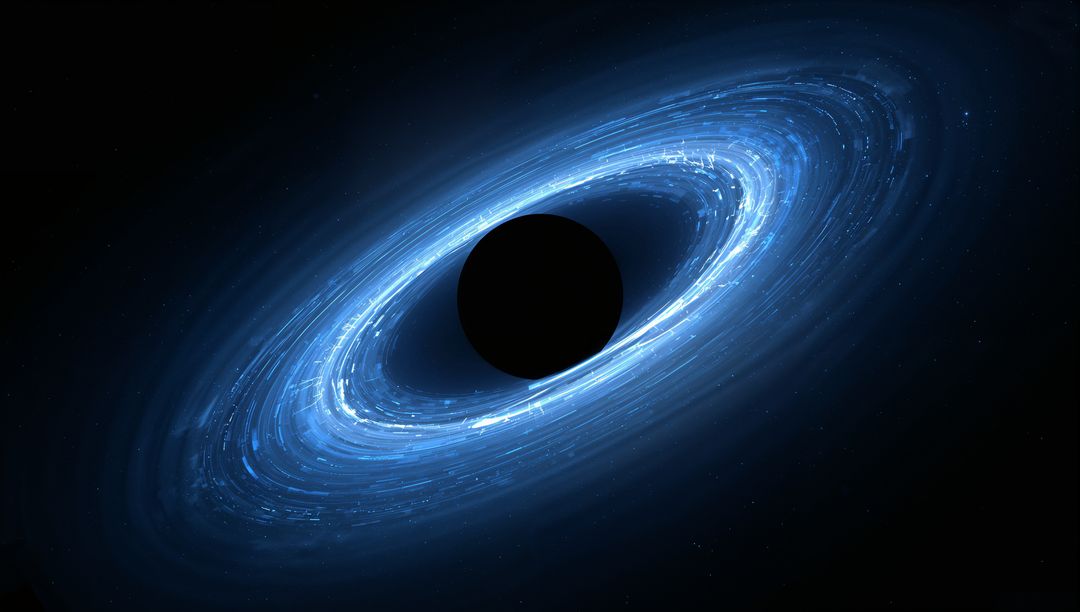 Luminous Blue Black Hole Vortex in Deep Space