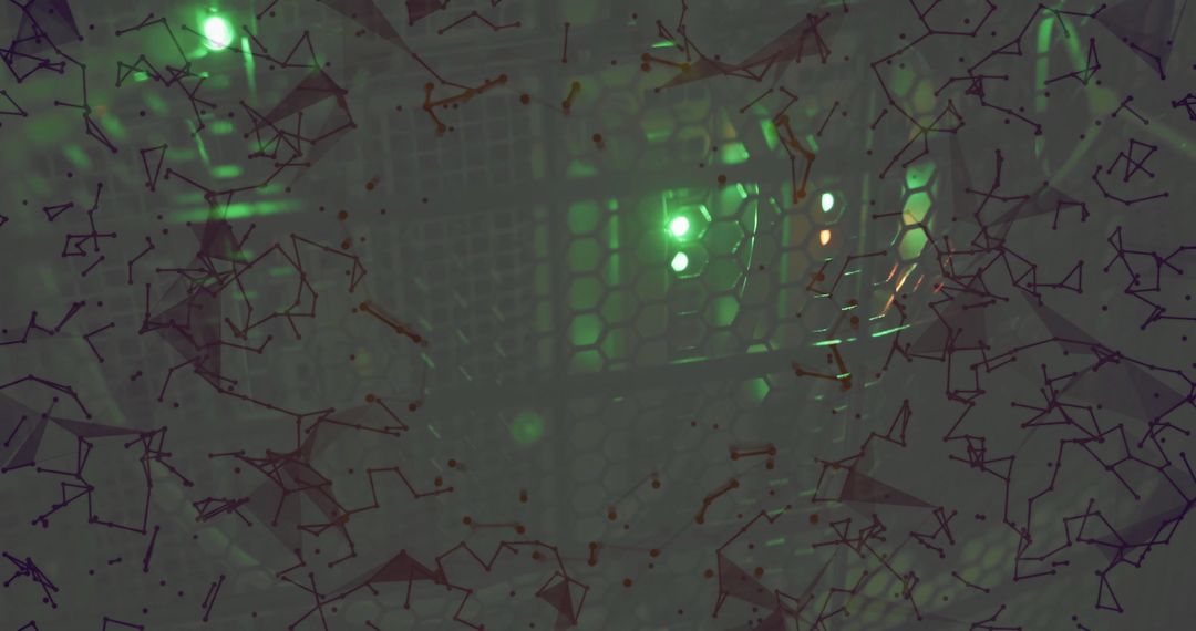 Data Center Rack with Network Overlay and LEDs