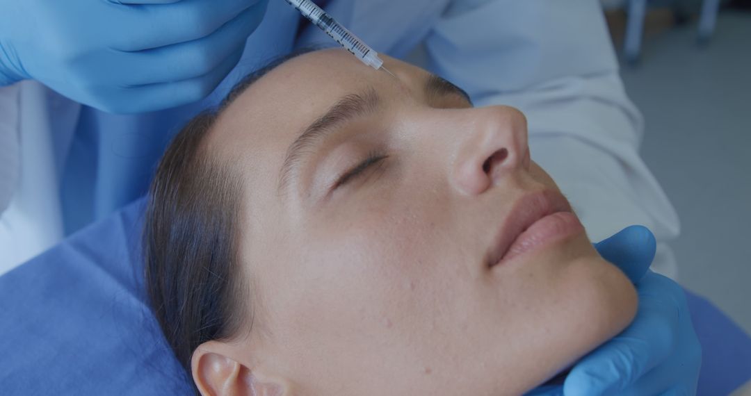 Doctor Injecting Botox to Patient Forehead at Clinic - Free Images, Stock Photos and Pictures on Pikwizard.com