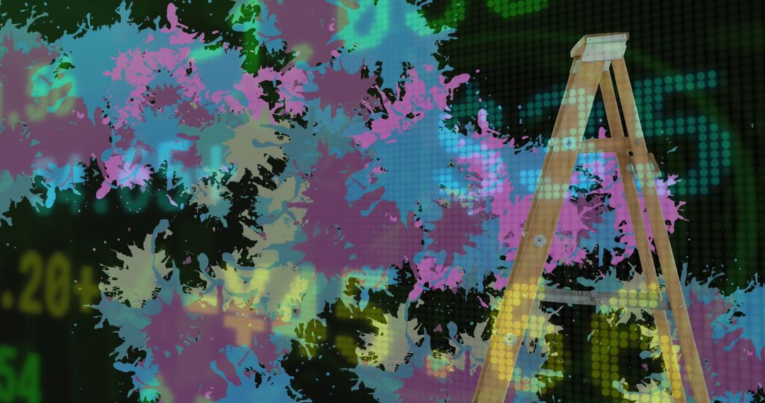 Technology and Stock Market Concept with Paint Splashes