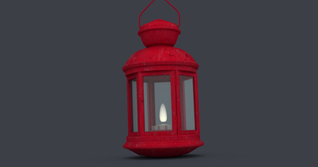 Red Christmas Lantern on Gray Background Isolated - Free Images, Stock Photos and Pictures on Pikwizard.com