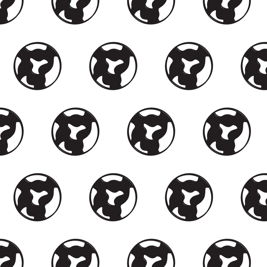 Seamless Pattern of Black Globes on Transparent Background