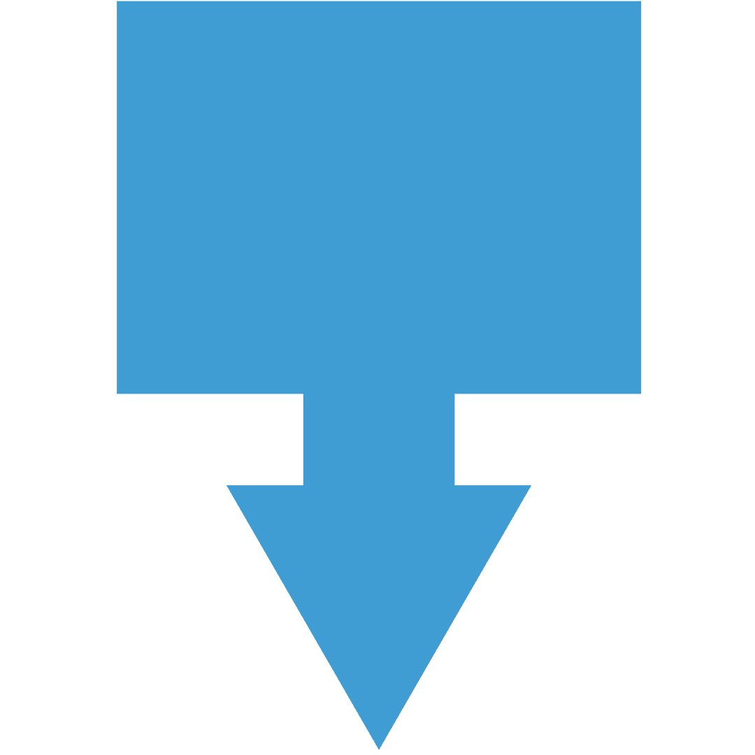Blue Downward Arrow on Transparent Background for Digital Use