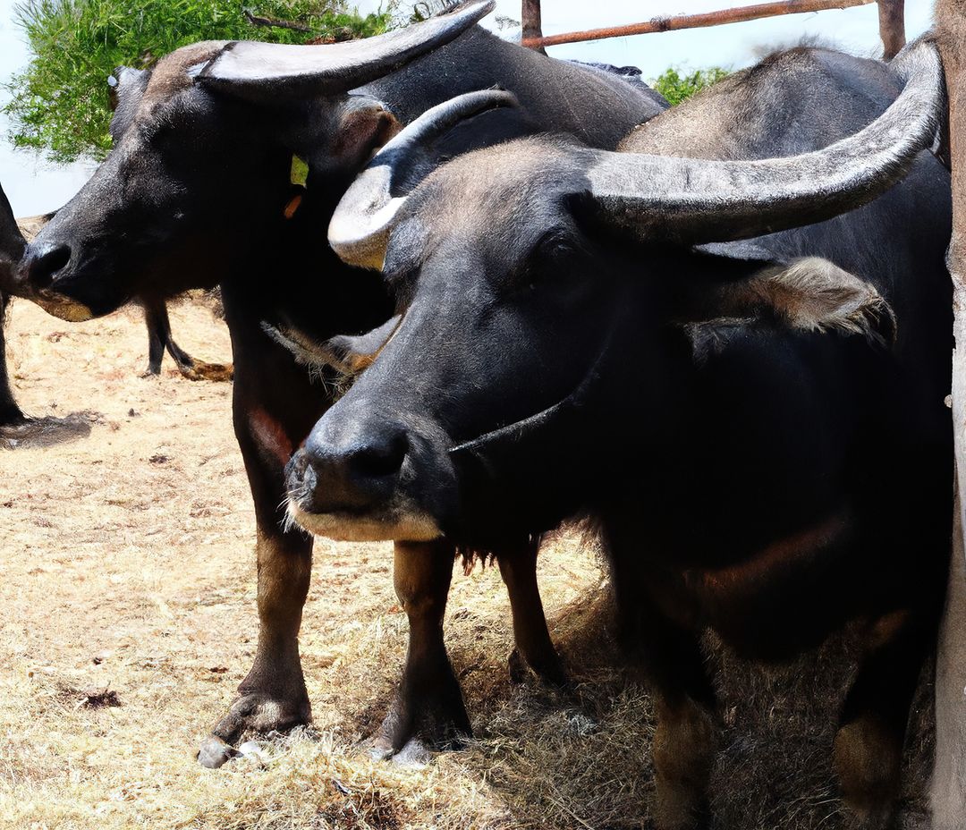 Two Water Buffalo Standing in Sunshine - Free Images, Stock Photos and Pictures on Pikwizard.com