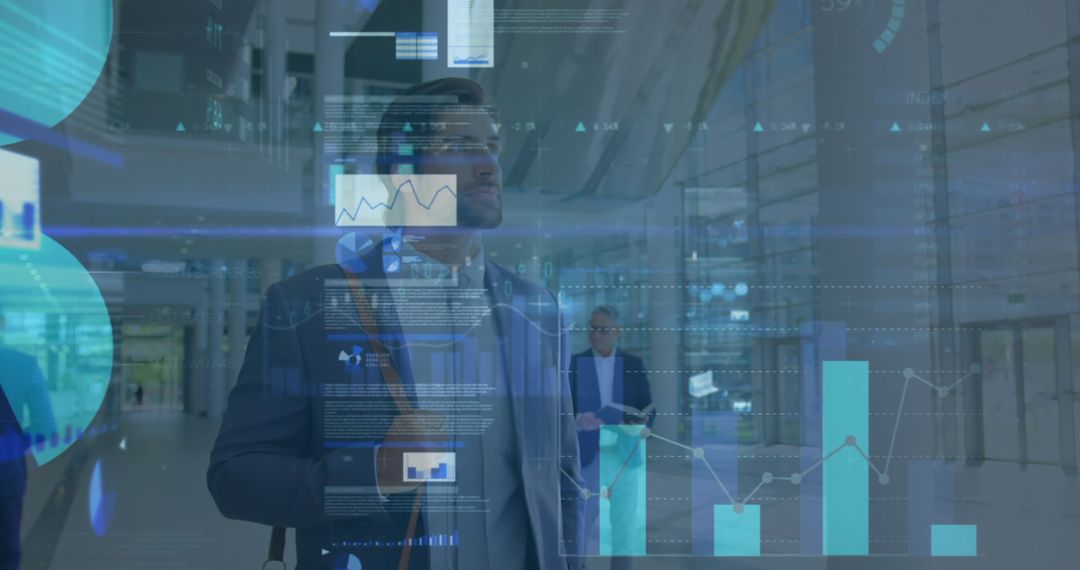 Businessman Analyzing Digital Financial Data Representation