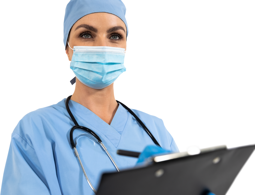 Transparent Medical Healthcare Worker Holding Clipboard in Scrubs - Download Free Stock Images Pikwizard.com