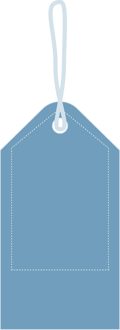 Blue Name Tag with Copy Space on Transparent Background