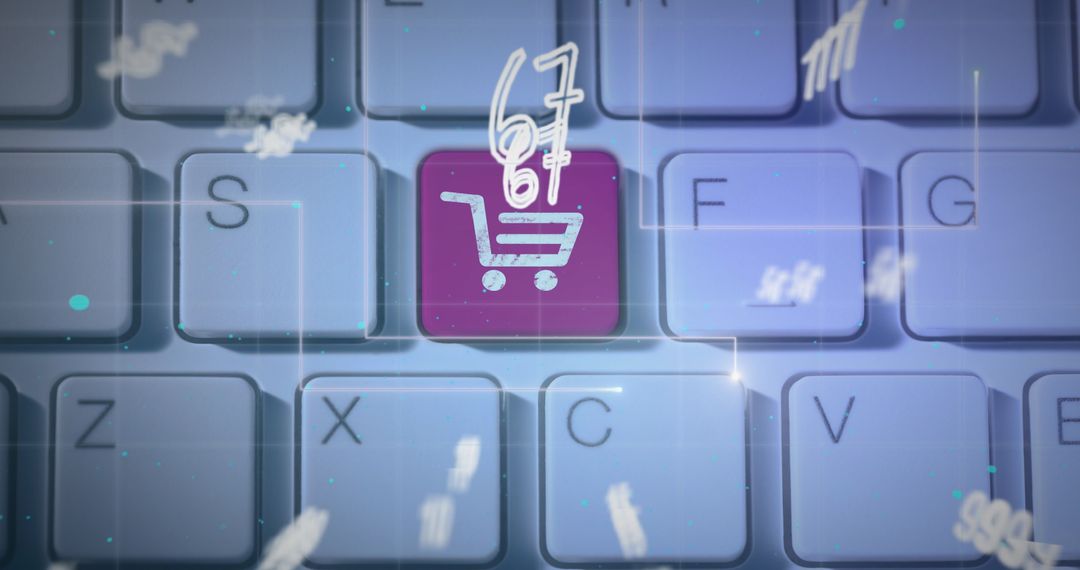 Digital Shopping Concept with Modern Keyboard Interface