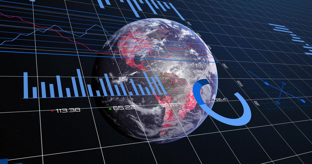 Digital Data Visualization Across Globe with Statistical Graphs