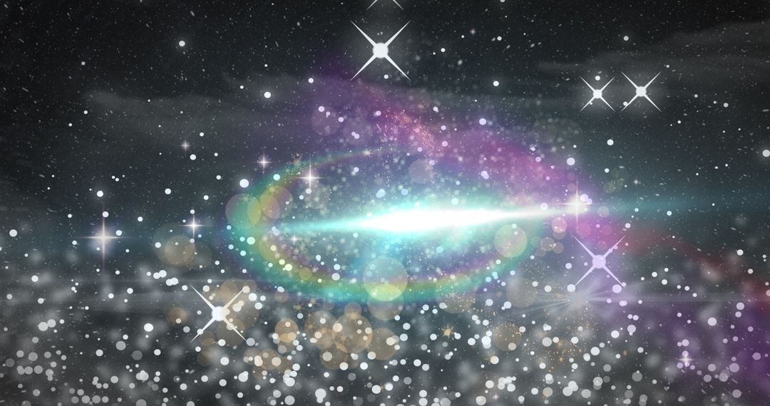 Glowing Stars with Prism and Light in Cosmic Theme