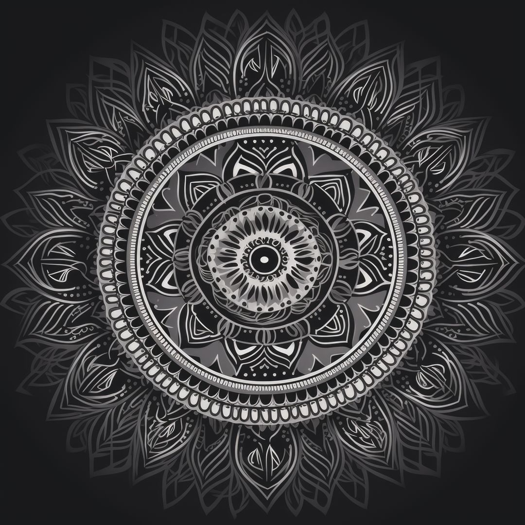 White mandala design on black background, created using generative ai technology - Free Images, Stock Photos and Pictures on Pikwizard.com