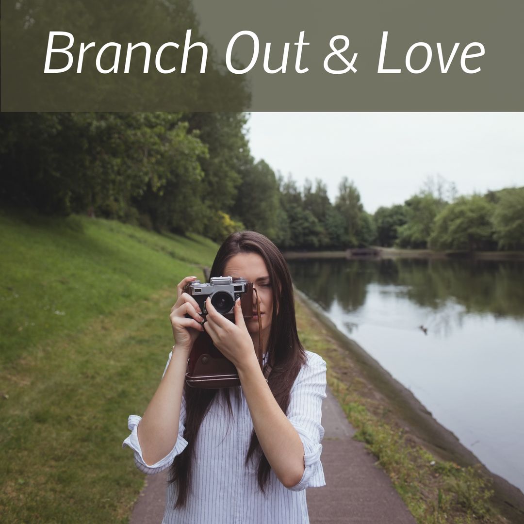 Woman Enjoying Nature Photography by Serene Lake