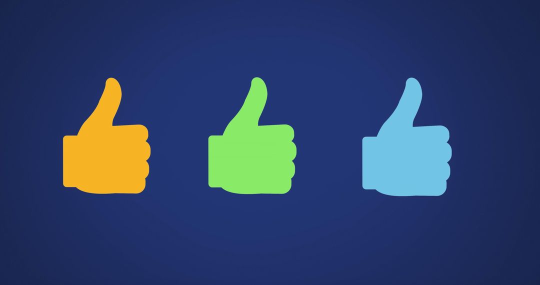 Colorful Thumbs-Up Icons Illustrating Positive Approval