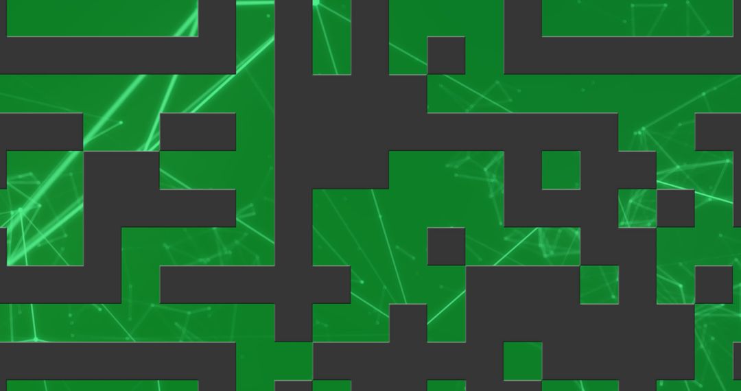 Abstract QR Code with Futuristic Green Network Background