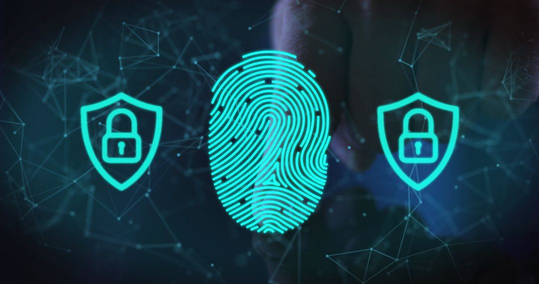 Digital Fingerprint Scan Representing Secure Biometric Technology