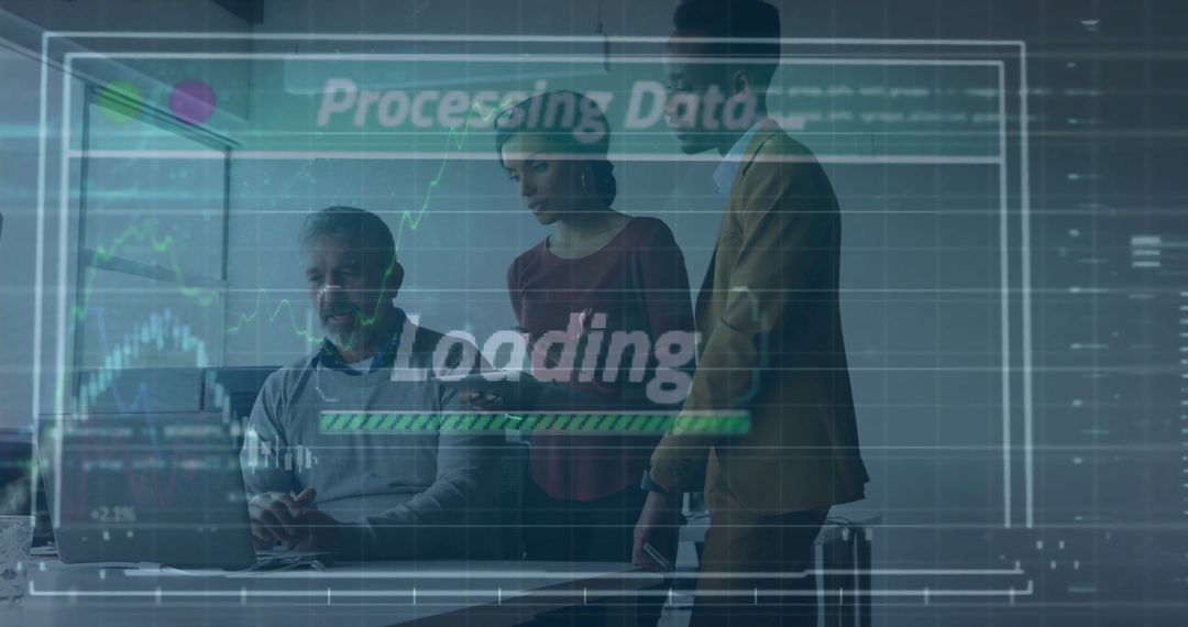 Diverse Team Analyzing Financial Data Processing Concept