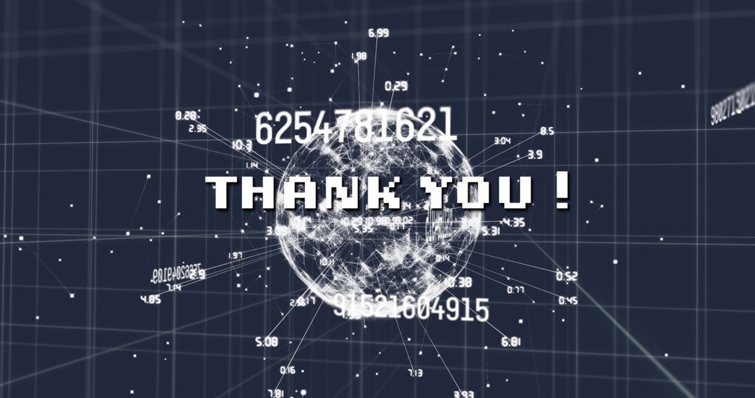 Thank You Text Over Digital Data Network Interface