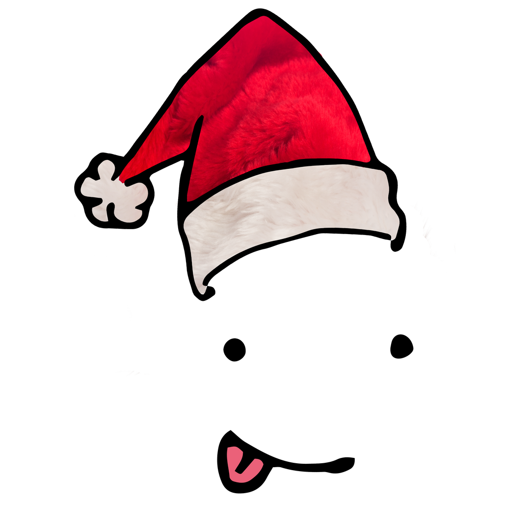 Smiling Happy Face in Christmas Hat on Transparent Background - Download Free Stock Images Pikwizard.com