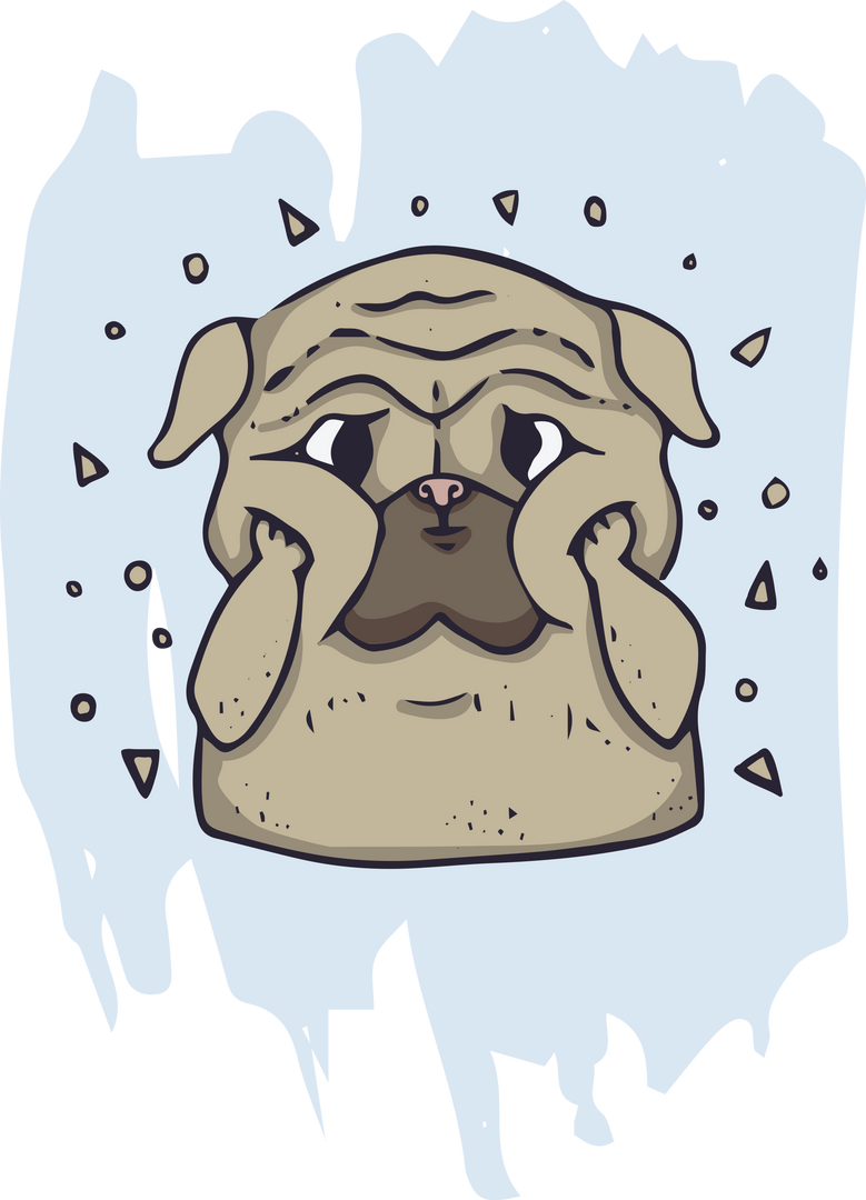 Cute Cartoon Pug Illustration on Transparent Background - Download Free Stock Images Pikwizard.com