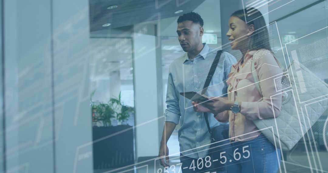 Diverse Professionals Analyzing Financial Data Digitally