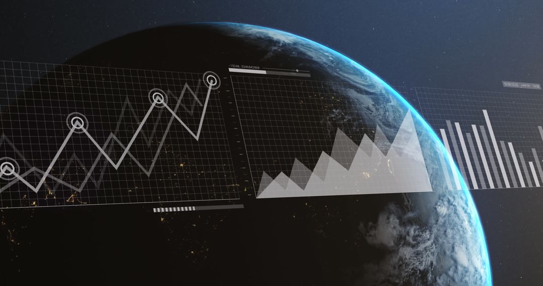 Global Data Visualization Against Earth Backdrop