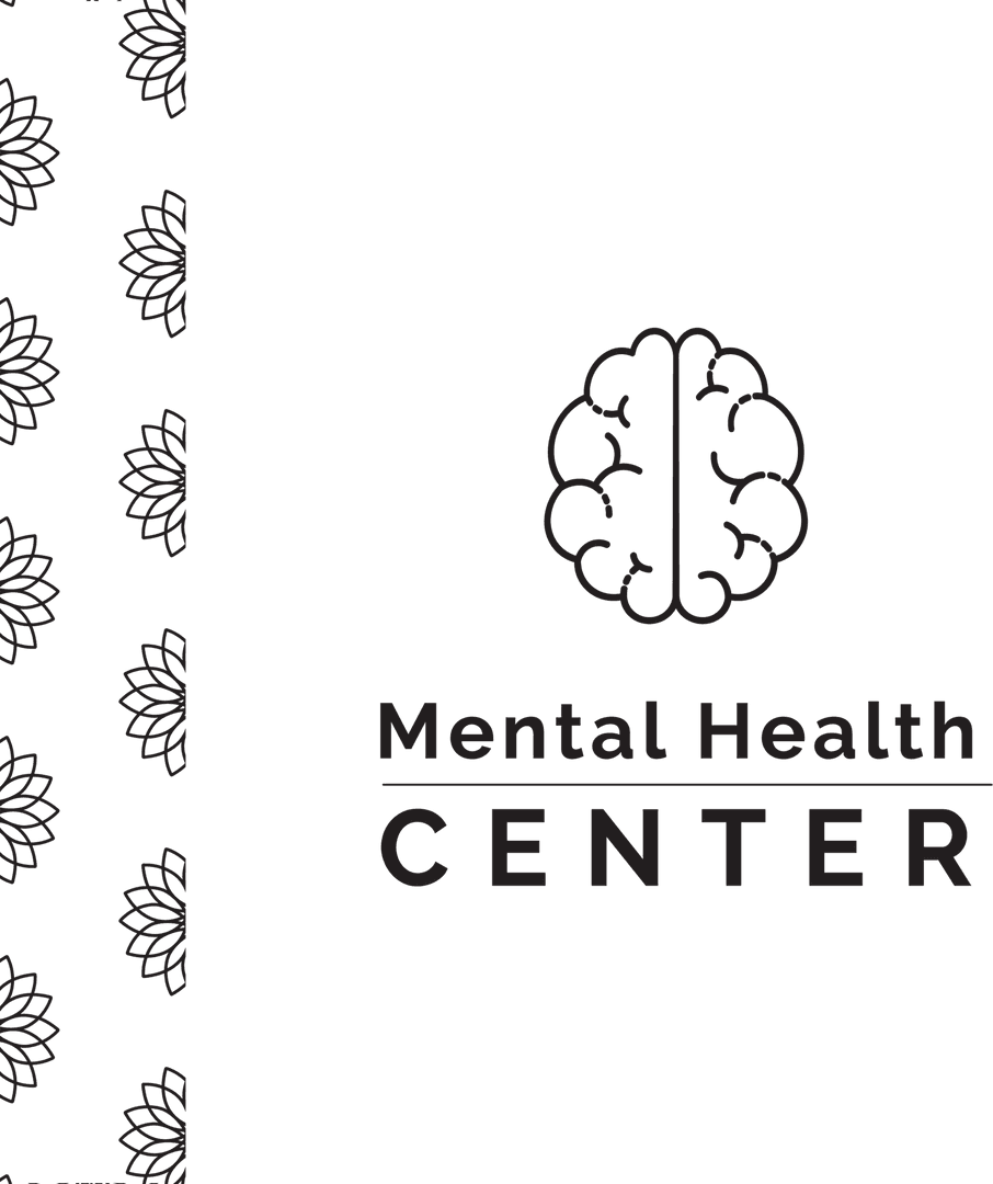 Transparent Mental Health Center Logo with Floral Pattern