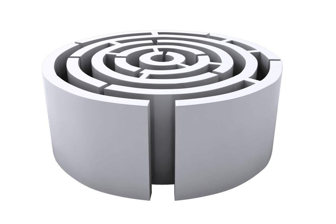 Transparent Circular Labyrinth with Open Entrance