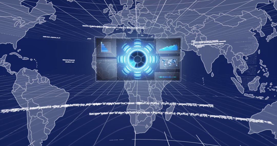 Futuristic Global Data Processing Technological Concept