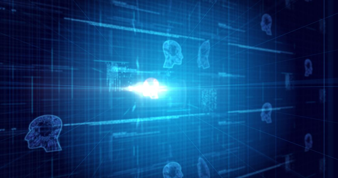 Digital Human Heads in Futuristic Virtual Space