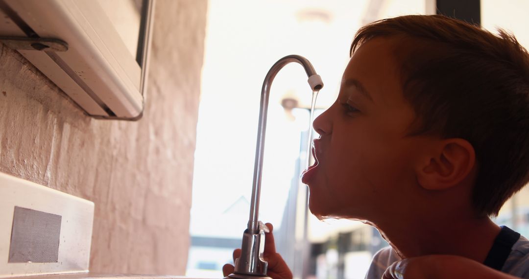 Young Child Drinking from Water Fountain - Free Images, Stock Photos and Pictures on Pikwizard.com