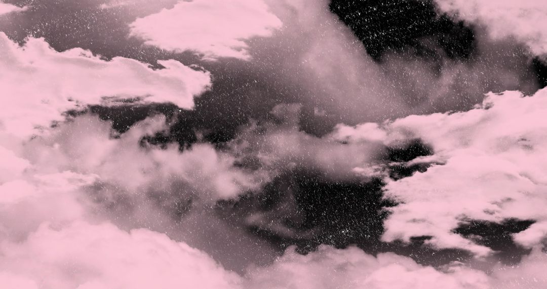 Ethereal Pink Clouds with Starry Background in Moody Sky