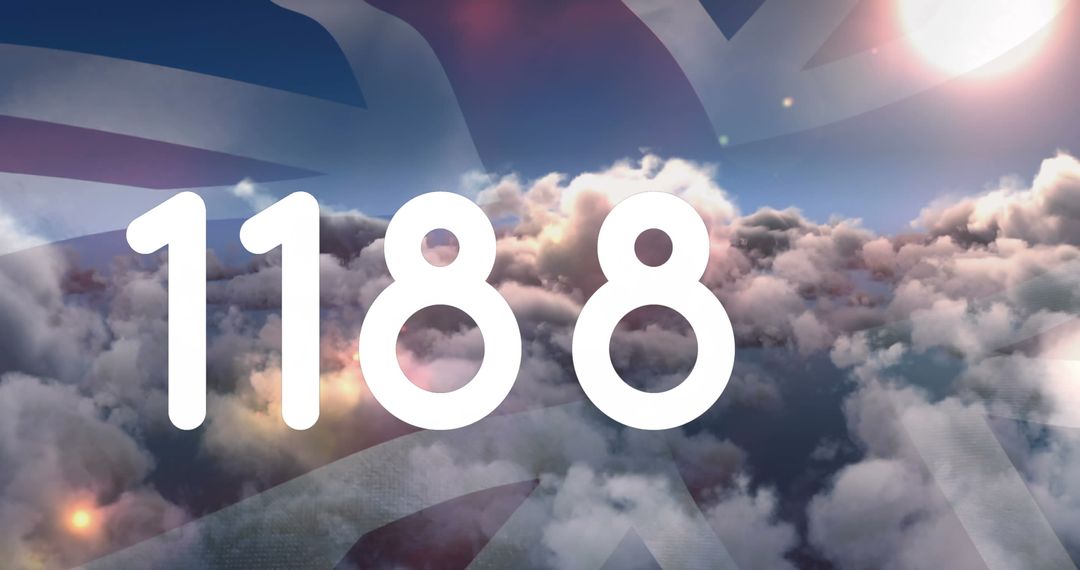 Digitally Styled Number 1188 Over Scenic Clouds