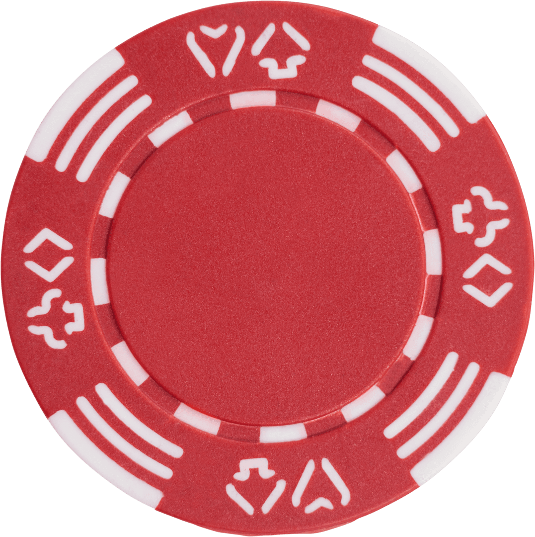 Red Casino Chip on Transparent Background for Entertainment Use