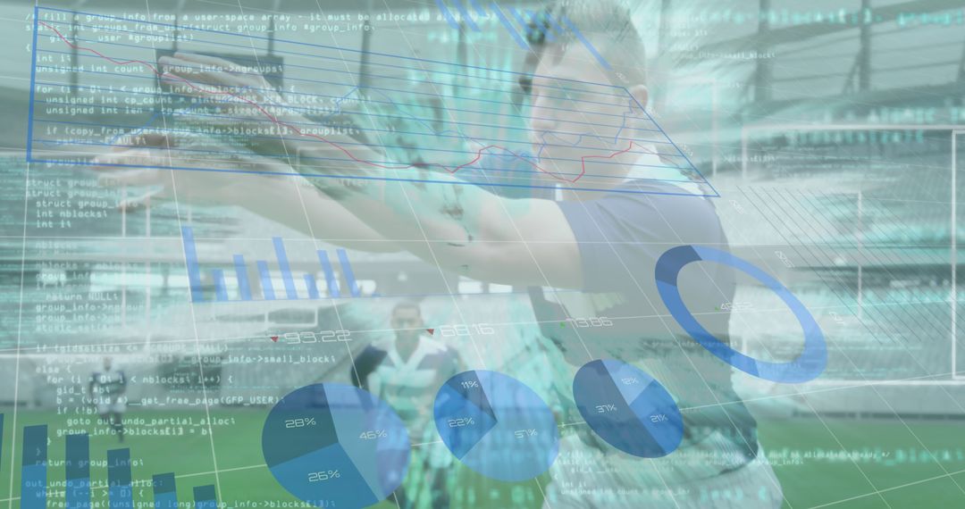 Athlete Analyzing Data with Futuristic Augmented Reality Technology - Free Images, Stock Photos and Pictures on Pikwizard.com