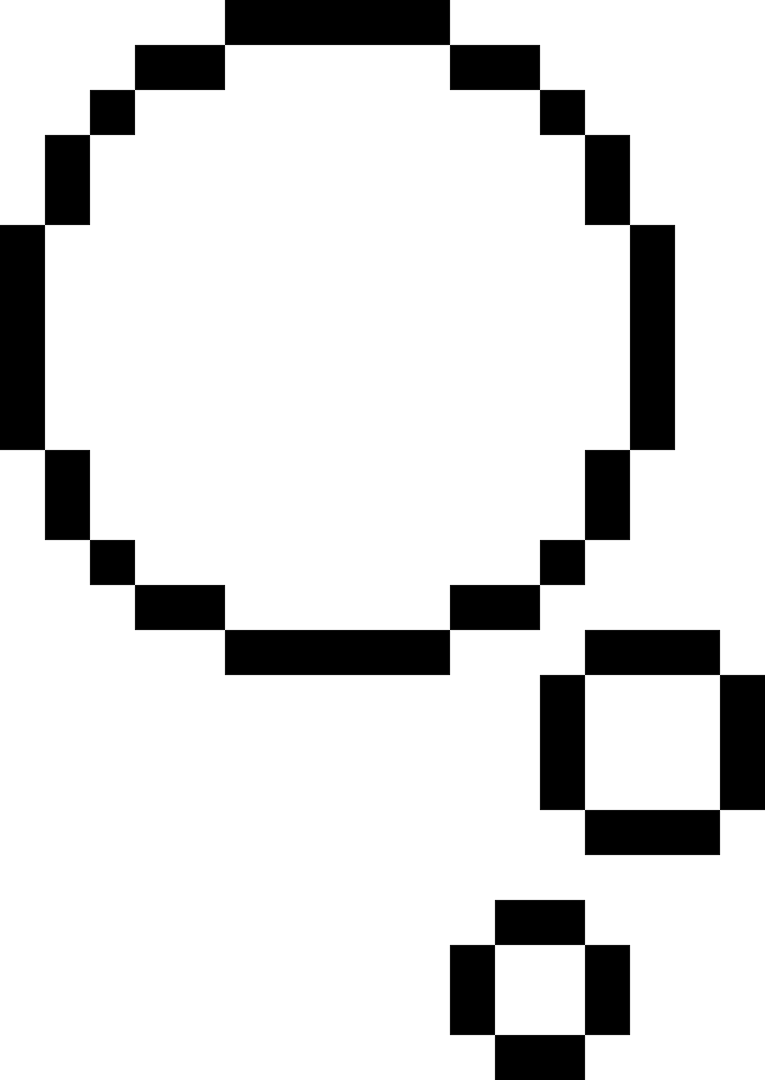 Pixelated Text Bubble for Transparent Digital Artwork