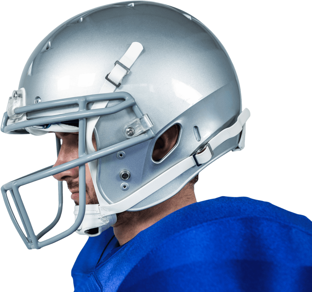 Side Profile of Focused American Football Player with Transparent Helmet - Download Free Stock Images Pikwizard.com