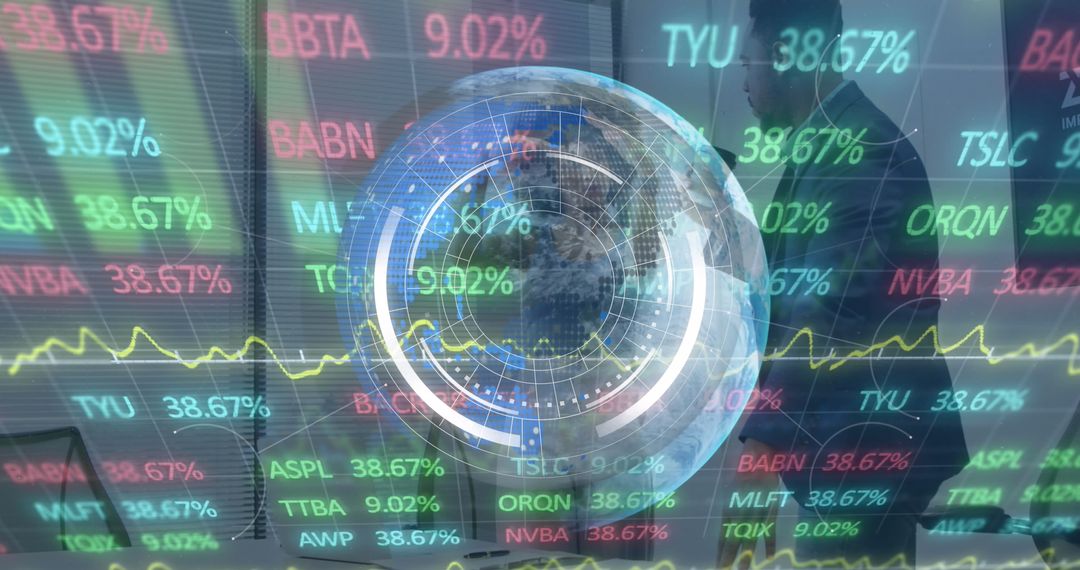 Traders Utilizing Holographic Technology in High-Tech Trading Room