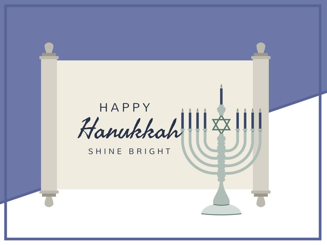 Minimalist Hanukkah Menorah Greeting Card with Star of David
