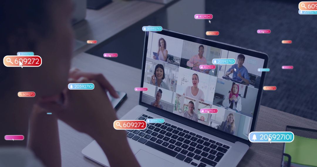 Virtual Collaboration on Laptop with Floating ID Tags