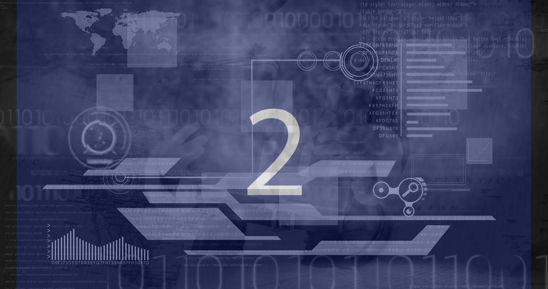 Digital Countdown with Abstract Tech Background