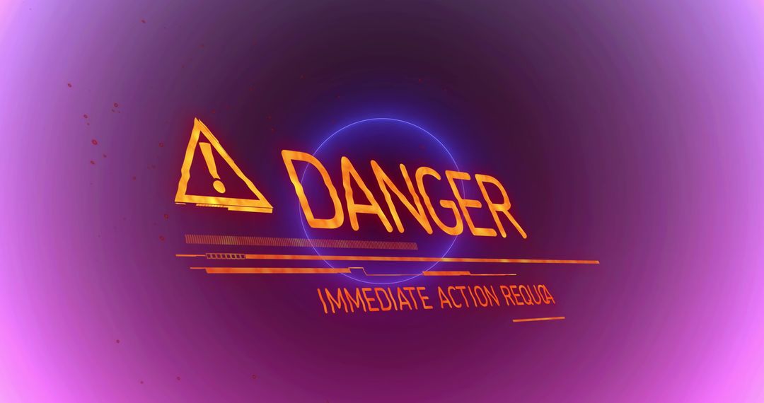 Danger Warning Purple Interface Background Illustration